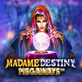 Madame Destiny Megaways online game logo by Pragmatic Play on beefcasinoo.com